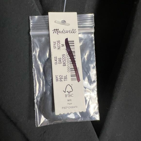 Madewell Black Oversized Relaxed Softdrape Blazer Jacket Size Medium - Picture 11 of 14